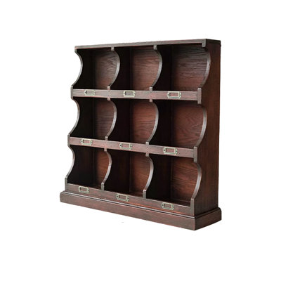 Antique-Style Solid Wood Desktop Grid Storage Rack for Home, Cup Rack and Display Rack