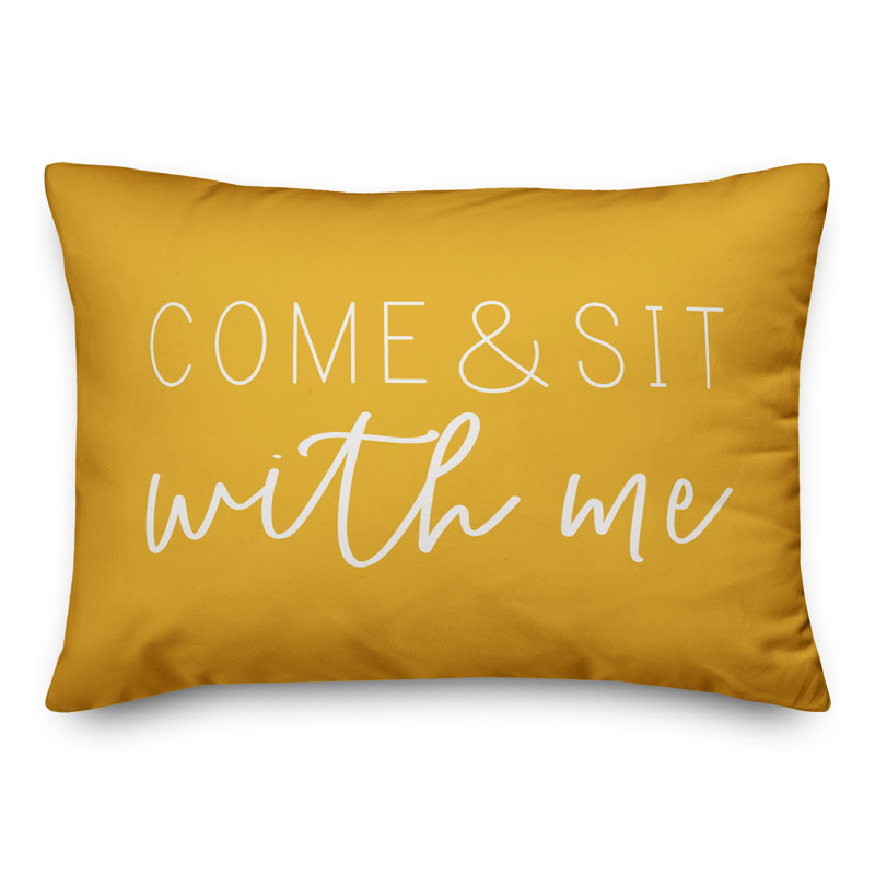  Housse et insert de coussin rectangulaire extérieur Come and Sit with Me, Jaune
