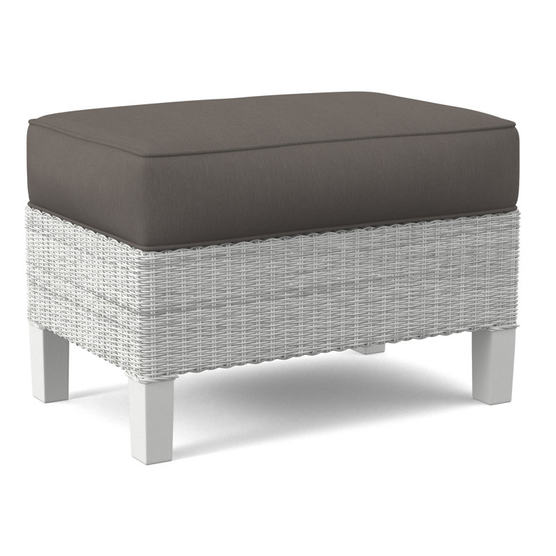 Gibraltar Ottoman, Frost White, White Performance Fabric; 0851-94