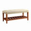 Banc rembourré en tissu avec rangement ouvert-978239307