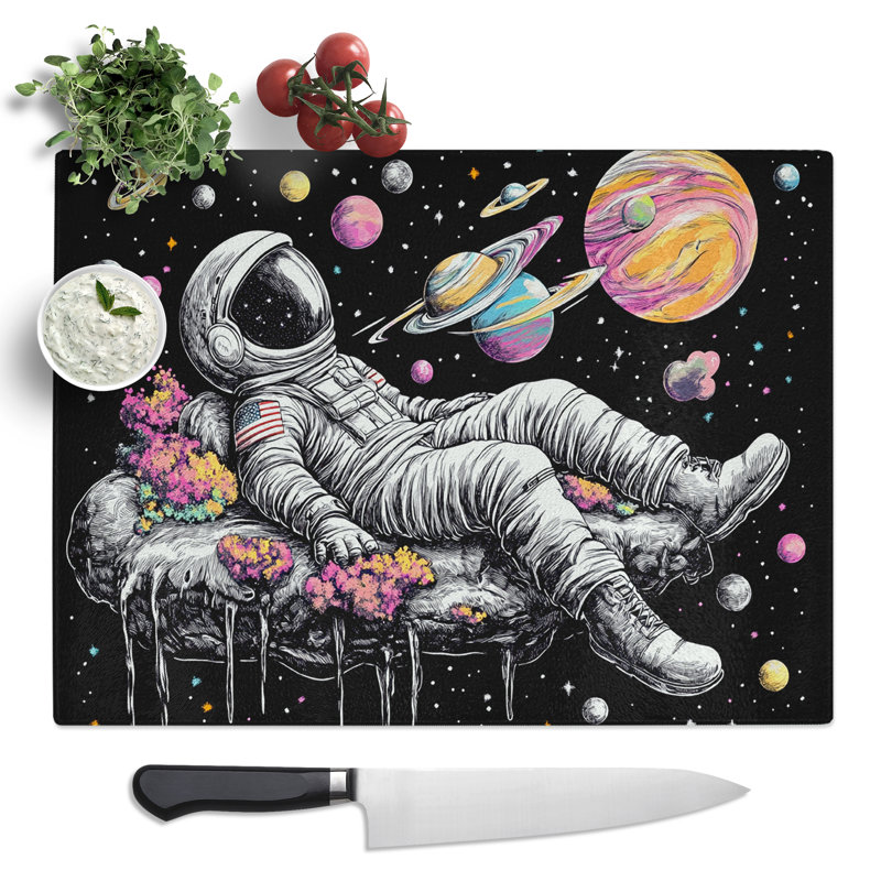 Astronaut Vol.2  Glass Chopping Board