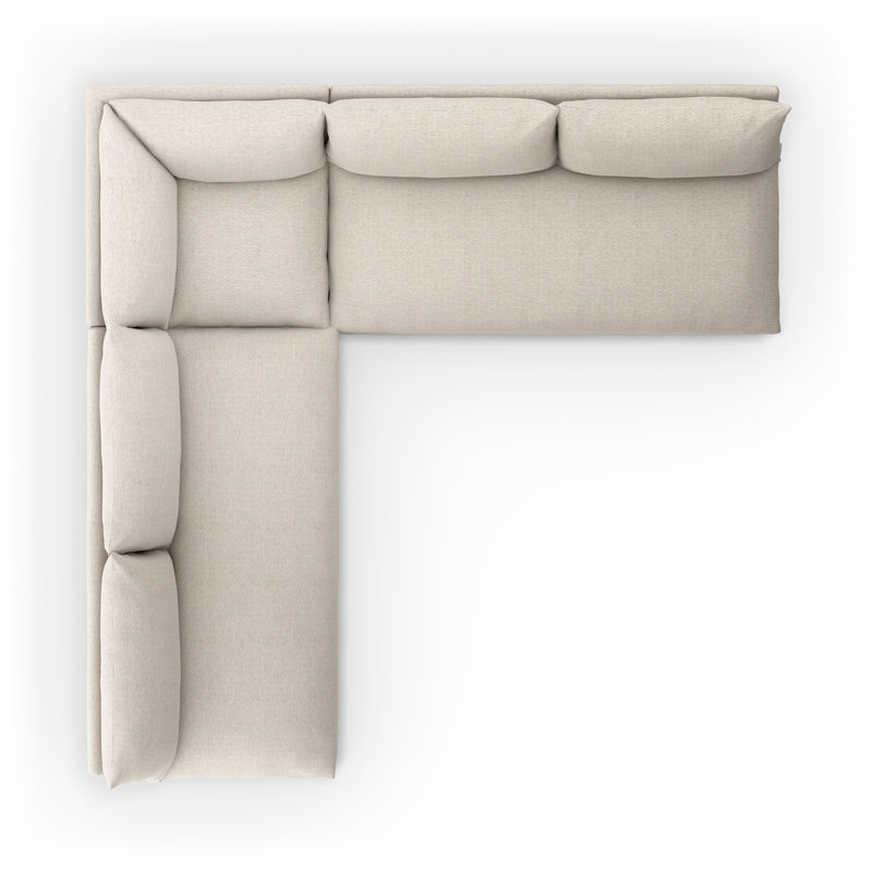 Inali 114'' Wide Aluminum Patio Sectional with Cushions, Faye Sand