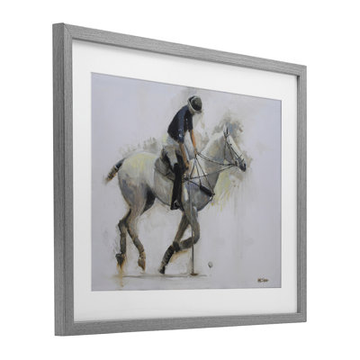 «Polo Rider in Motion», impression encadrée sous verre, conception de Jadei