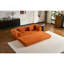 Canapé-lit convertible avec coussin cylindrique, canapé-lit pliant en velours côtelé avec structure de forme fixe, canapé-lit de salon pour la chambre à coucher (orange)-130177090-130177095
