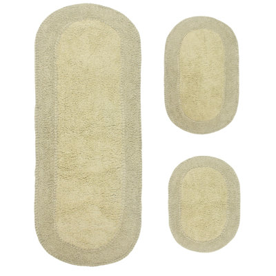 Lona Double Ruffle 100% Cotton Bath Rugs (Set of 3)