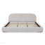 Très grande base de lit tapissier de style très moderne avec tête de lit incurvée de grande taille, tissu en fil de cercle de qualité supérieure et support de pieds robuste, matelas non inclus - beige-45094365-45094304