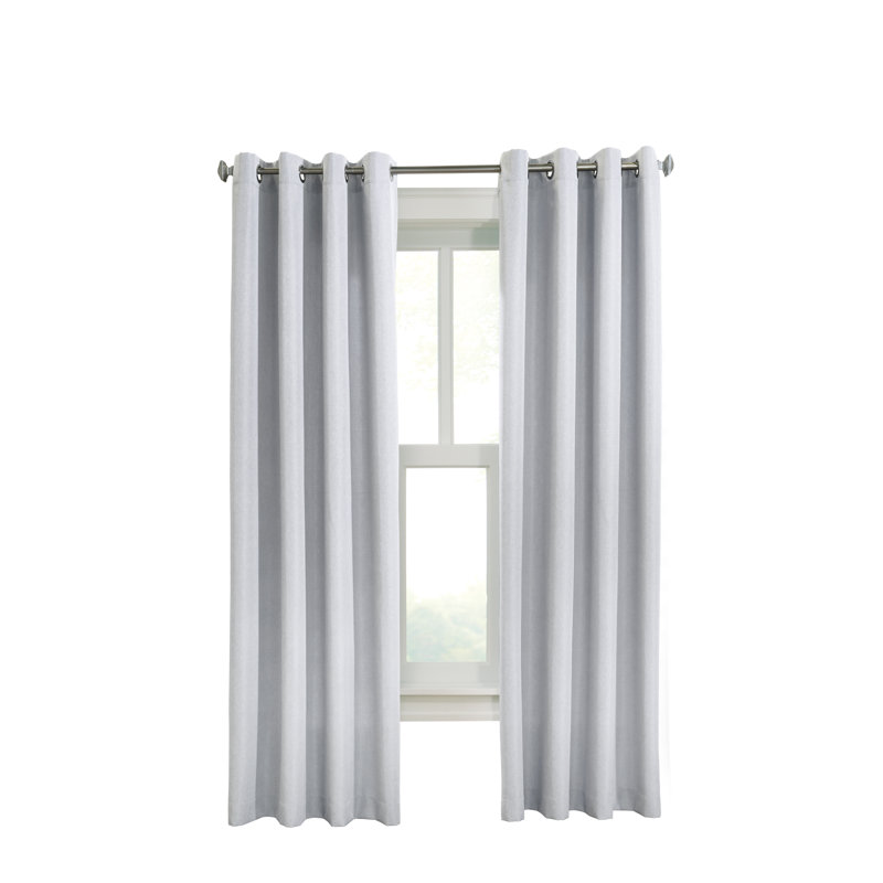 Darylann Solid Semi-Sheer Grommet Single Curtain Panel, Off White, 52" W x 63" L
