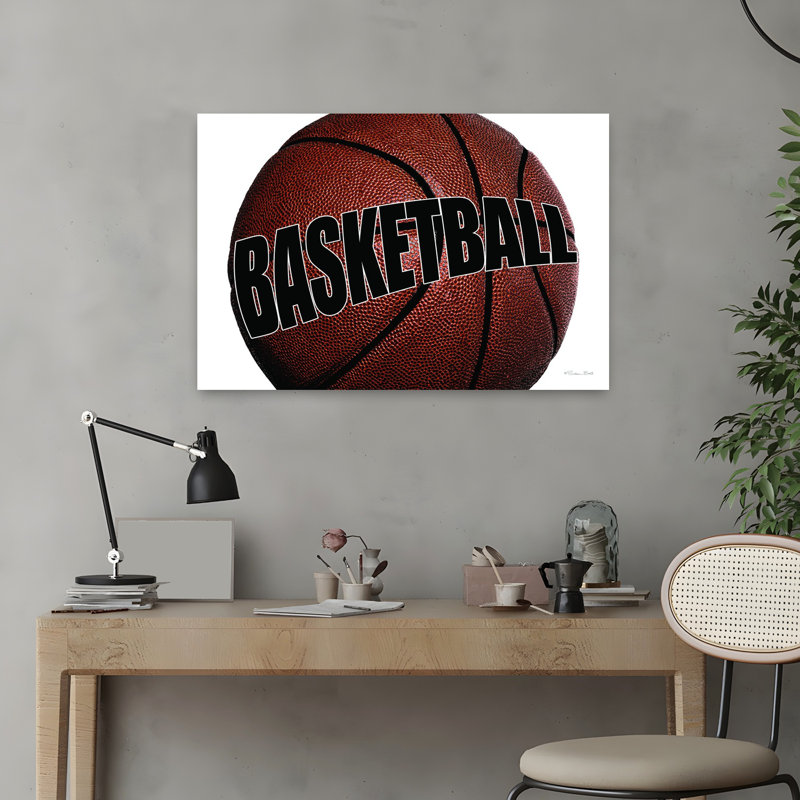 Basketball, art contemporain hivernal, H 16 po x l 24 po