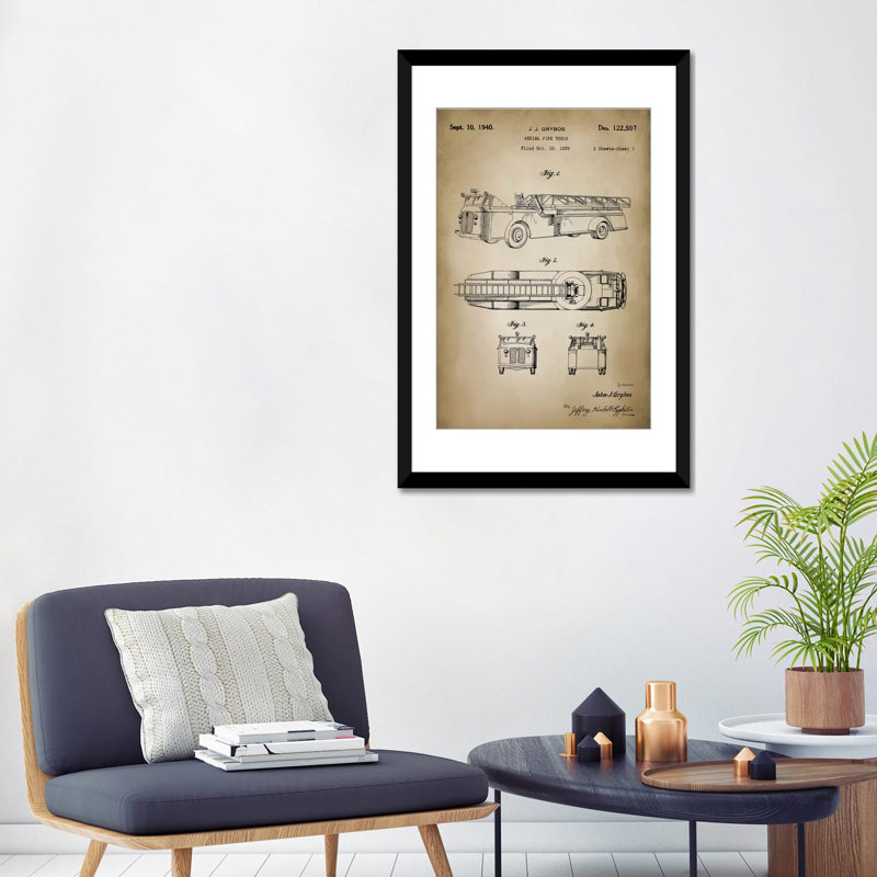 « pompier i », impression sur toile, Papier d'art encadré noir, H 32 po x l 24 po x P 1 po