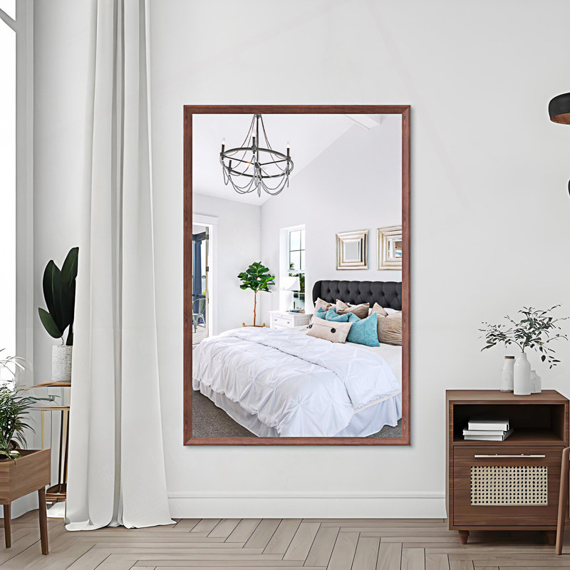 Miroir de salle de bain moderne, 40,05 po x 60,05 po, Noyer