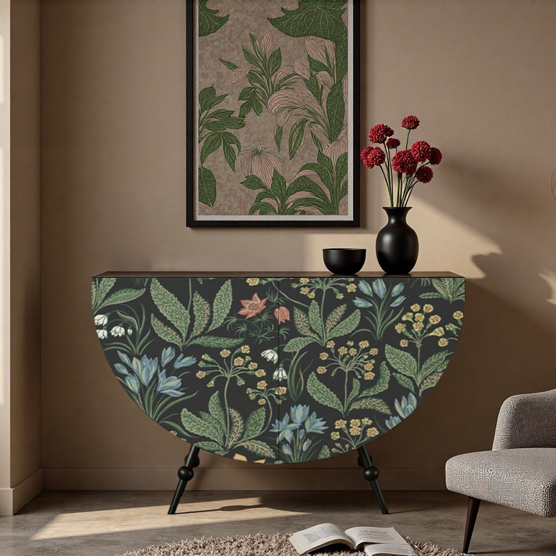 Armoire de décoration multifonctionnelle en demi-cercle rétro