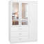 Modern 3 Door 3 Drawer Mirrored Wardrobe with Hanging Rail for Bedroom Storage & Organisation