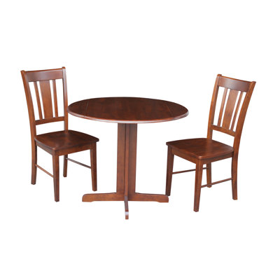 Solid Wood Solid Wood Top Pedestal Dining Set