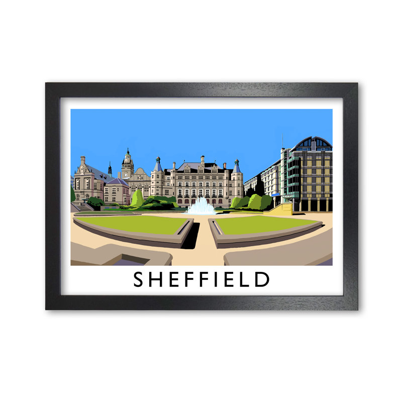 Sheffield by Richard O'Neill - Single Picture Frame Print, 594 cm H x 814 cm W, Black