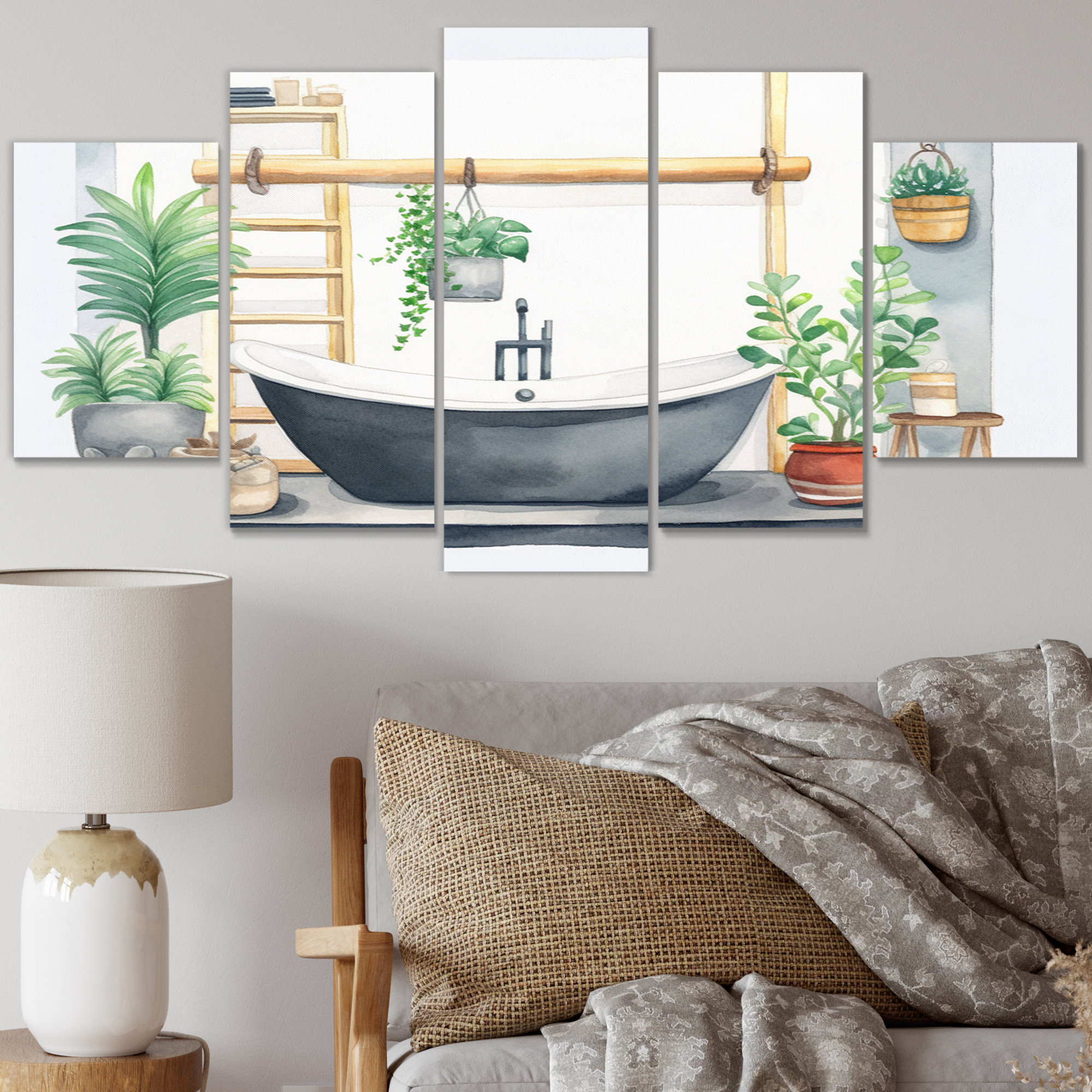 DesignArt Natural Bathroom Decor VI - Bathroom Metal Wall Decor Set ...
