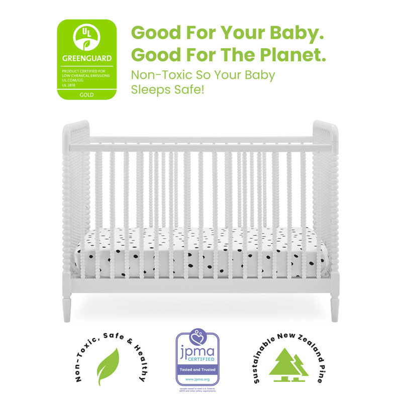 Saint 4-in-1 Convertible Crib, Crib, Bianca White