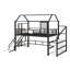 Lit mezzanine en métal avec glissières, escaliers et tablettes de rangement-236234493