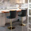 Tabourets de bar dorés pivotants dorés à hauteur réglable de 25 à 33 pouces, tabourets de bar rembourrés modernes avec dossier capitonné confortable pour un pub à domicile et un îlot de cuisine (noir, ensemble de 2)-792676183-792676190