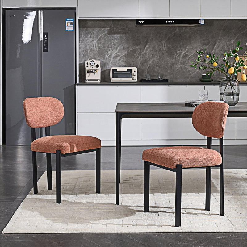 Ensemble de 2 chaises de salle à manger rembourrées, Orange