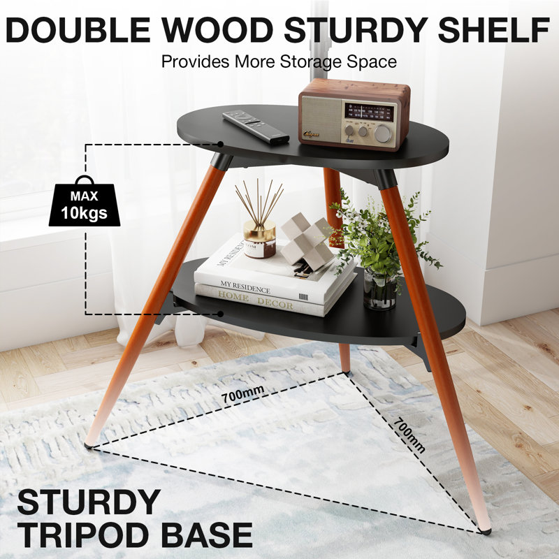 Walnut & Black Vesa TV Stand