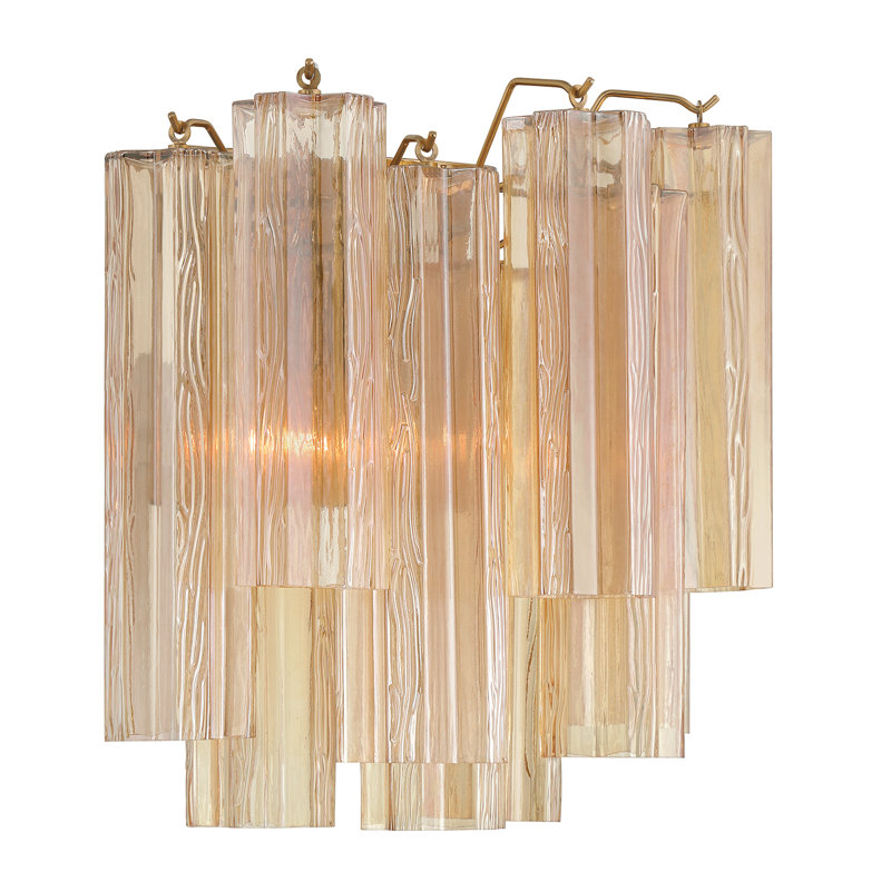 Hardman 2 Light Aged Brass Sconce, Gold, Gold