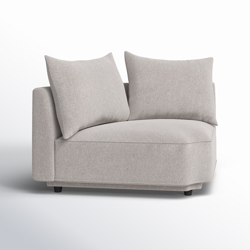 Catalya Upholstered Corner Chair, Novax Light Grey Boucle