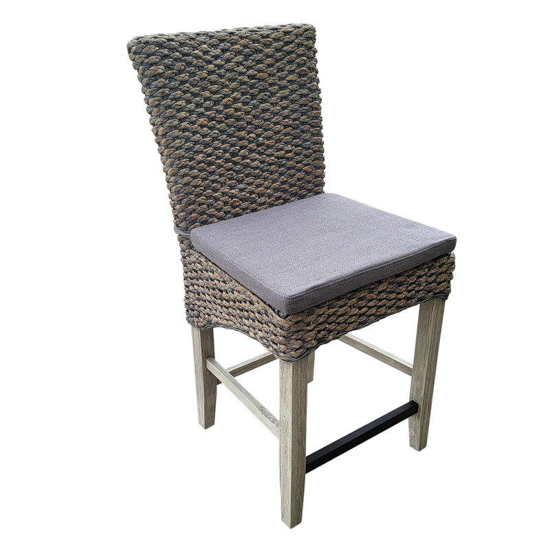 Pacific Storm Seagrass Counter Chair, Gray