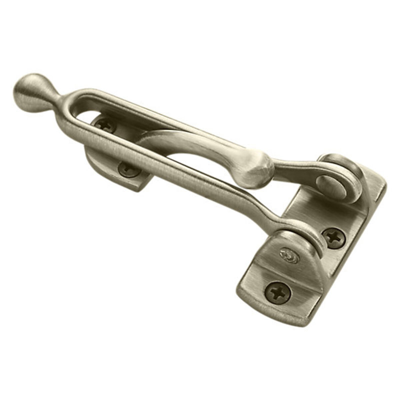 Security Door Guard, Satin Brass & Black