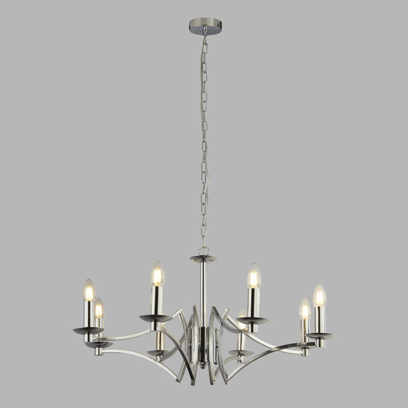 Roldan 8 - Light Candle Style Chandelier, Chrome