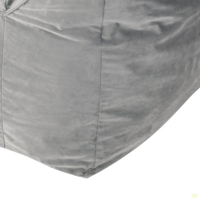 Allea Velveteen Bean Bag Chair With Armrests