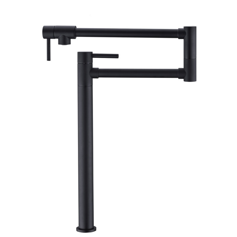 Robinet remplisseur de pot avec tige d'extension, Noir mat