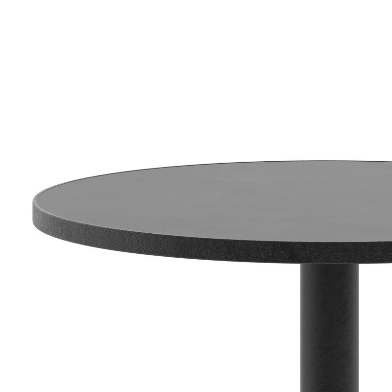 Round Outdoor Bistro Table ,, Black, 23.5" W x 23.5" D