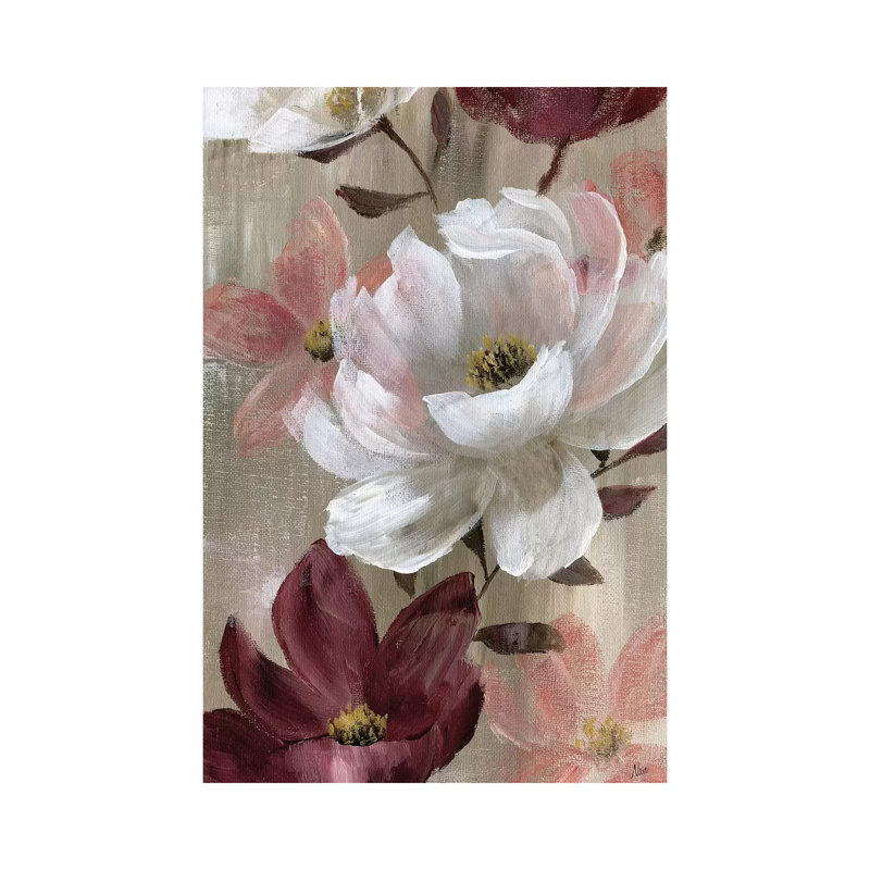 «Transient Garden Reds II» par Nan - reproduction d'art sur toile tendue, H 40 po x l 26 po x P 1,5 po