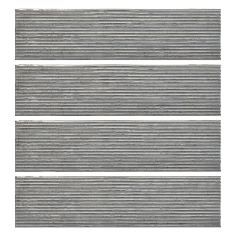 Forma 3-in. x 12-in. Textured Subway Glossy Porcelain Wall Tile, Shale