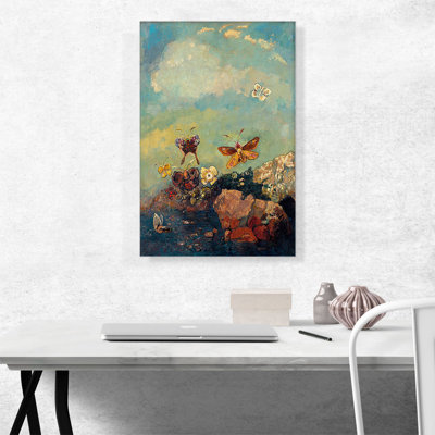 «Butterflies 1910» par Odilon Redon, reproduction d'art sur toile tendue