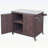 Outdoor Kitchen Island with Side Shelf,Stainless Steel Top,Adjustable Shelf,and 4 Locking Wheels-679012359