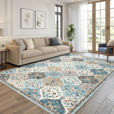 Abstract Machine Printed Area Rug