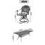 Ensemble de salle à manger toutes saisons en fonte d'aluminium avec chaises confortables et table rectangulaire-2055566134