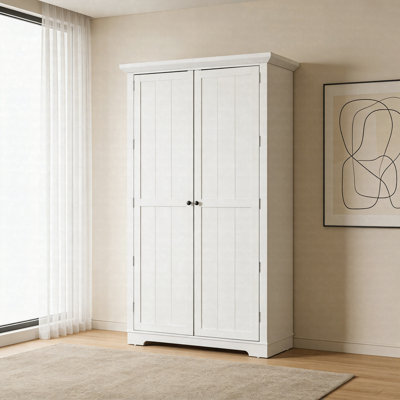 Armoire de cuisine autoportante avec tiroirs, tablettes réglables et plateaux coulissants, armoire de rangement de style Shaker moderne
