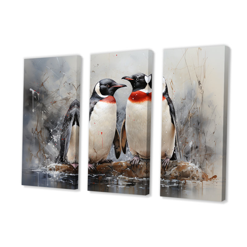 «Penguin Dreamscape», ensemble d'art mural sur toile, H 28 po x l 36 po