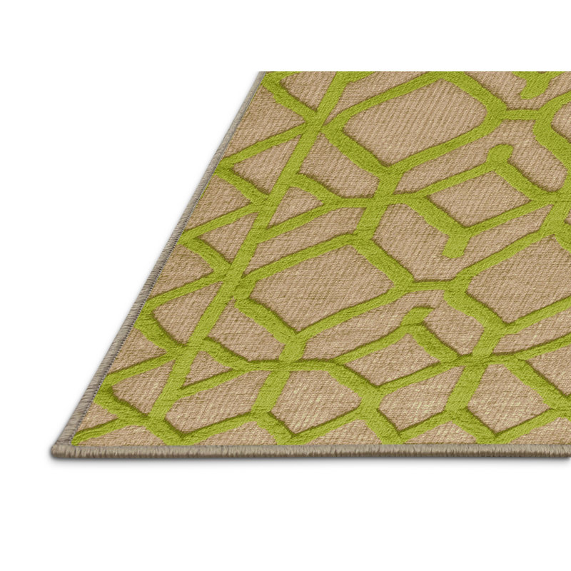 Machine Washable Trellis Beige Area Rug, Round 3'