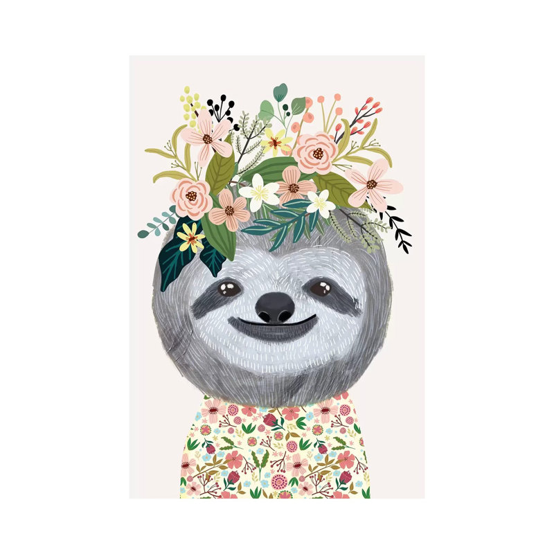 Sloth by Mia Charro - Wrapped Canvas Gallery-Wrapped Canvas Giclée, 30.48 cm H x 45.72 cm W