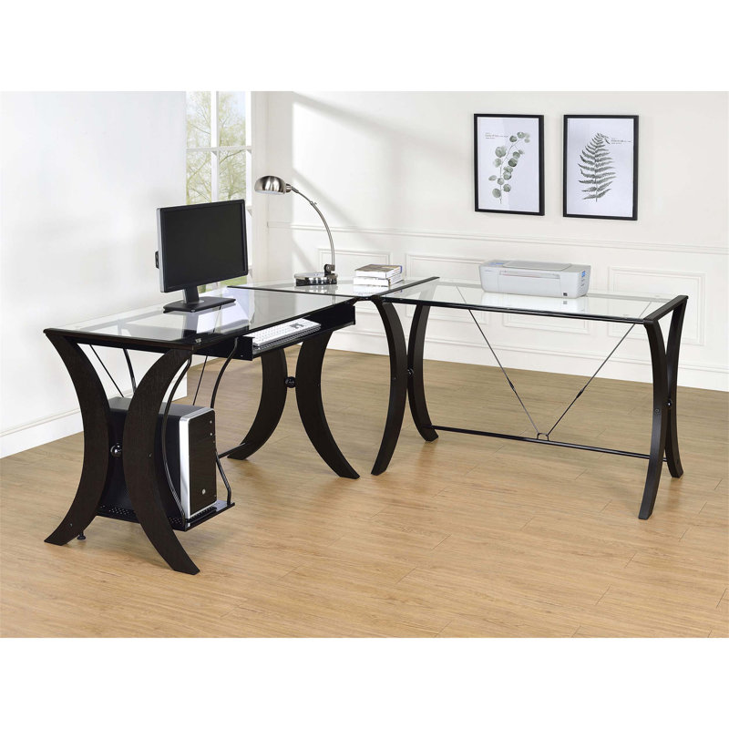 Bureau d'ordinateur en L Henley Cappuccino