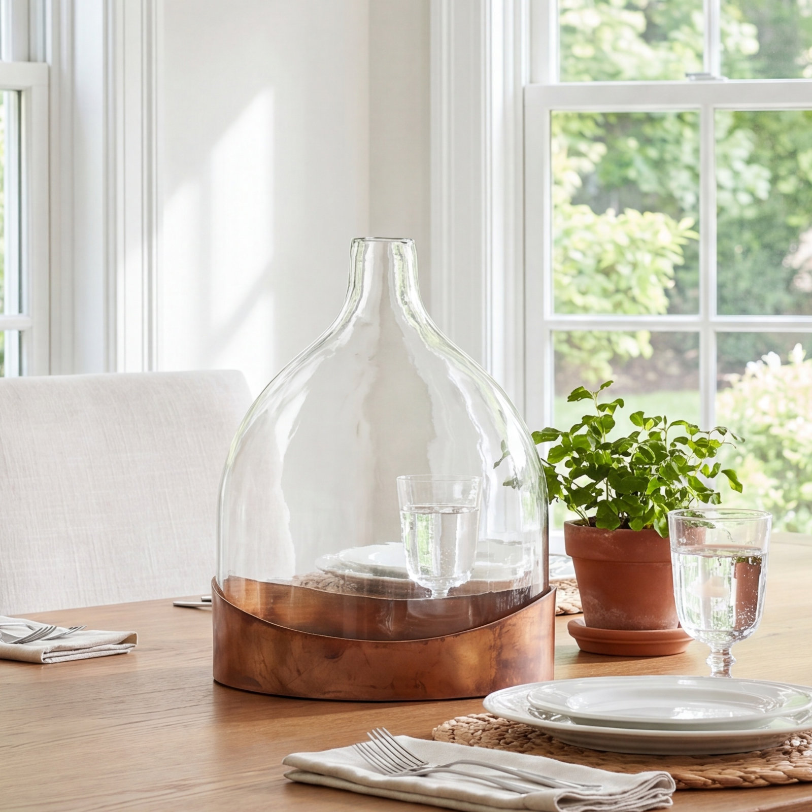 Elvenia Glass Table Vase, Copper