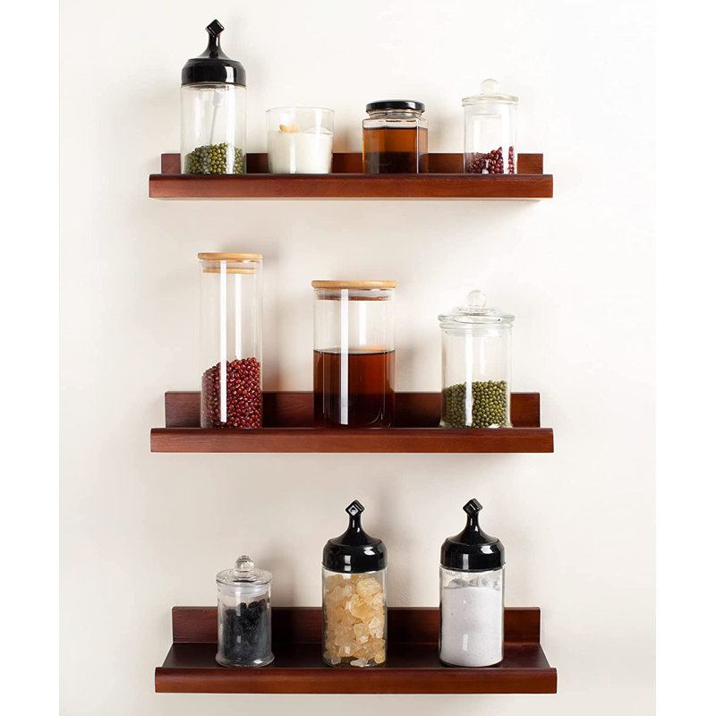3 Piece Walnut Floating Shelf