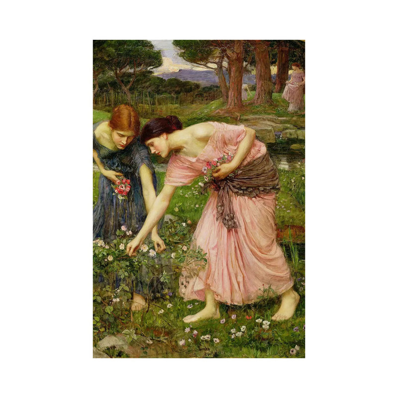 Gather Ye Rosebuds While Ye May', 1909 by John William Waterhouse - Wrapped Canvas Gallery-Wrapped Canvas Giclée