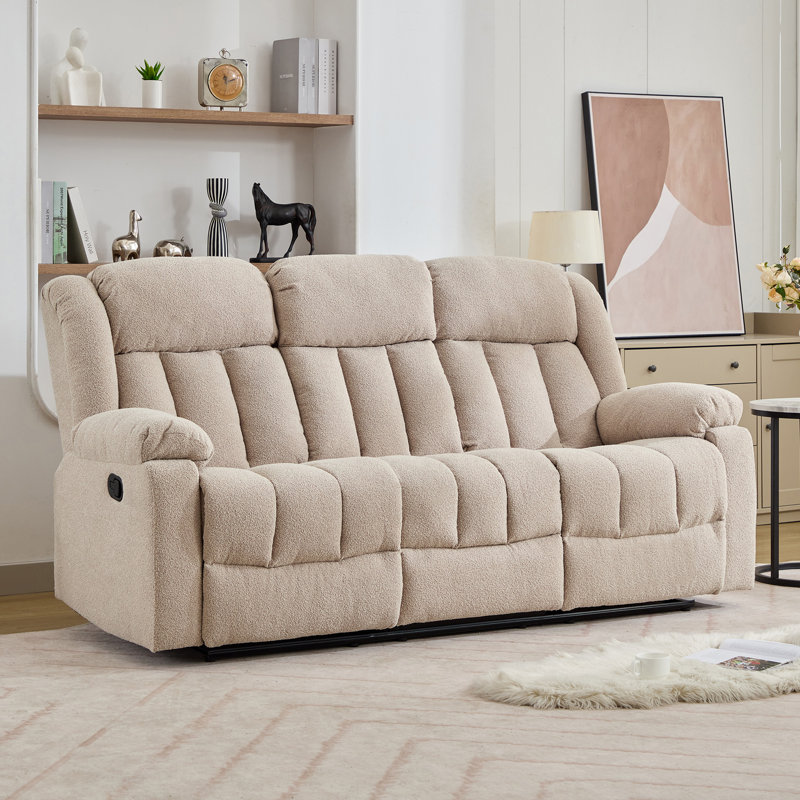 Berroa 3 Seat Recliner Sofa with Central Console, Brown