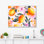 Décoration murale jaune, jaune, floral, orange, arbres I - fruits