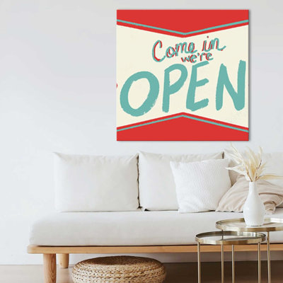 «Retro Open Sign» par Jen Bucheli - Impression sur toile