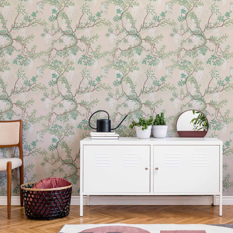 Carreau de papier peint auto-adhésif l 24 po Leaves, L 48 po x l 24 po